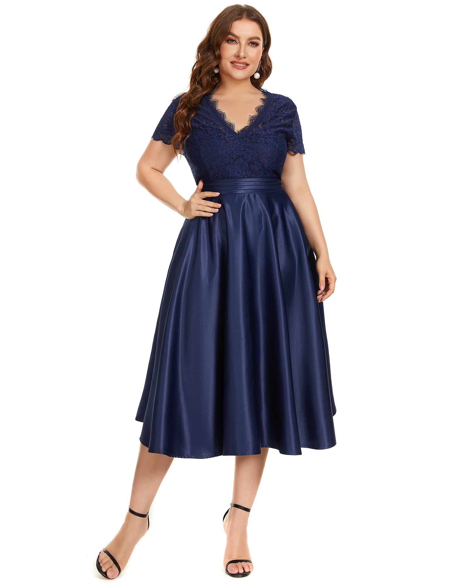 plus size navy blue dress